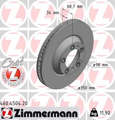 Zimmermann 460.4504.20 - Bremžu diski autodraugiem.lv