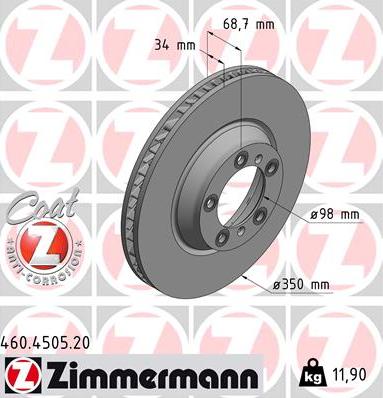 Zimmermann 460.4505.20 - Bremžu diski autodraugiem.lv