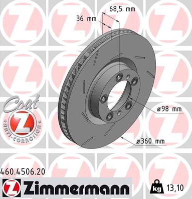 Zimmermann 460.4506.20 - Bremžu diski autodraugiem.lv
