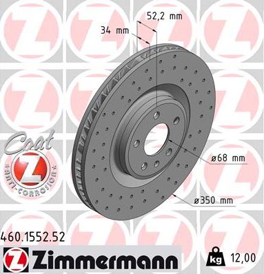 Zimmermann 460.1553.52 - Bremžu diski autodraugiem.lv