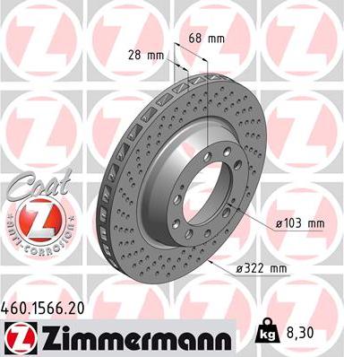 Zimmermann 460.1566.20 - Bremžu diski autodraugiem.lv