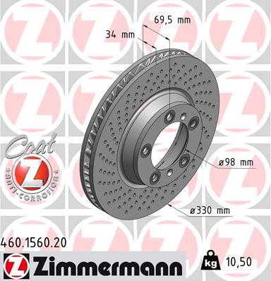 Zimmermann 460.1560.20 - Bremžu diski autodraugiem.lv