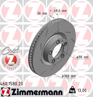 Zimmermann 460.1580.20 - Bremžu diski autodraugiem.lv