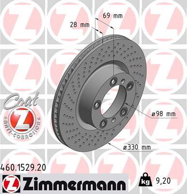 Zimmermann 460.1529.20 - Bremžu diski autodraugiem.lv