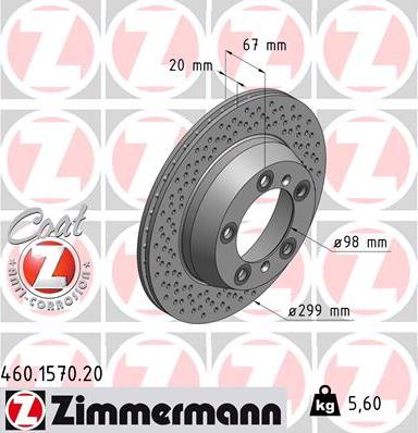 Zimmermann 460.1570.20 - Bremžu diski autodraugiem.lv