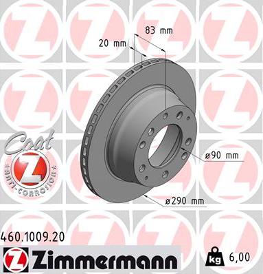 Zimmermann 460.1009.20 - Bremžu diski autodraugiem.lv