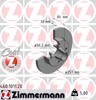 Zimmermann 460.1011.20 - Bremžu diski autodraugiem.lv