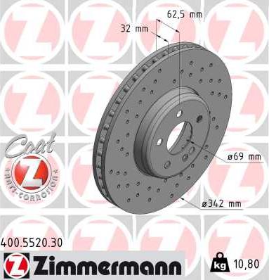 Zimmermann 400.5520.30 - Bremžu diski autodraugiem.lv