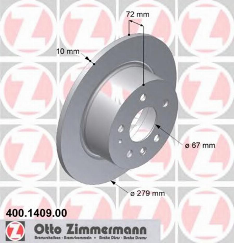 Zimmermann 400 1409 00 - Bremžu diski autodraugiem.lv