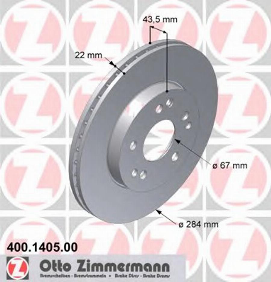 Zimmermann 400 1405 00 - Bremžu diski autodraugiem.lv