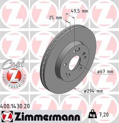 Zimmermann 400.1430.20 - Bremžu diski autodraugiem.lv