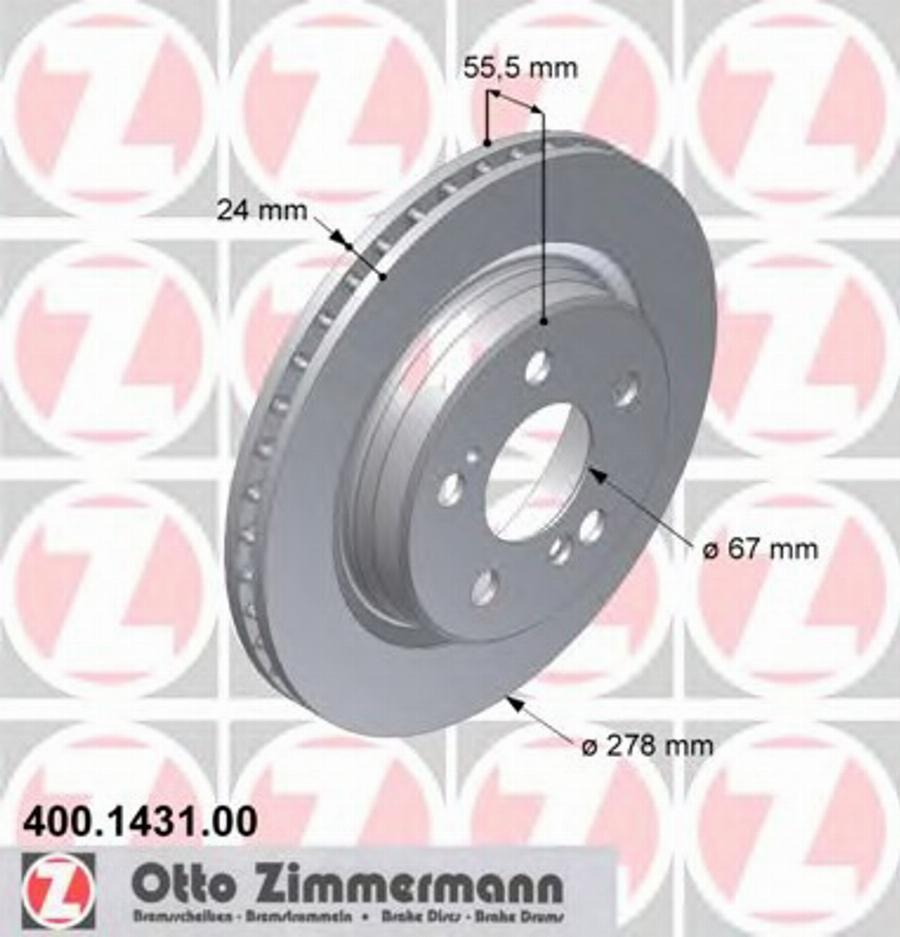 Zimmermann 400.1431.00 - Bremžu diski autodraugiem.lv