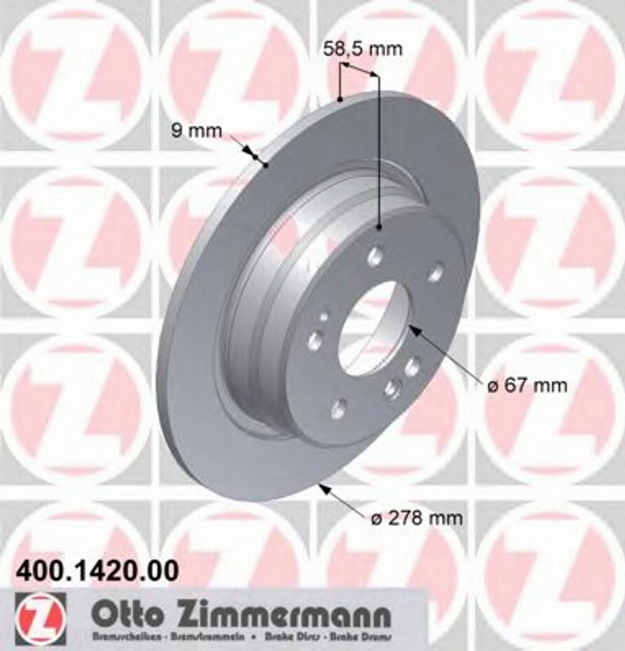 Zimmermann 400 1420 00 - Bremžu diski autodraugiem.lv