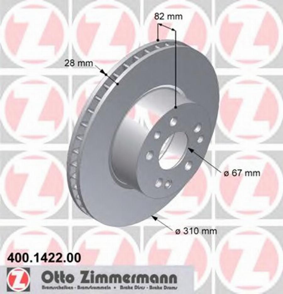 Zimmermann 400 1422 00 - Bremžu diski autodraugiem.lv