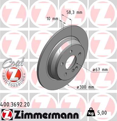 Zimmermann 400.3692.20 - Bremžu diski autodraugiem.lv
