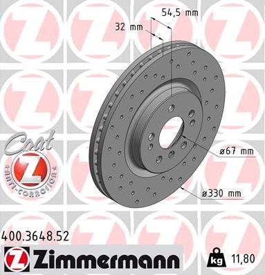 Zimmermann 400.3648.52 - Bremžu diski autodraugiem.lv