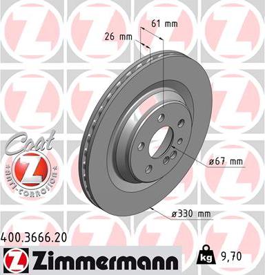Zimmermann 400.3666.20 - Bremžu diski autodraugiem.lv
