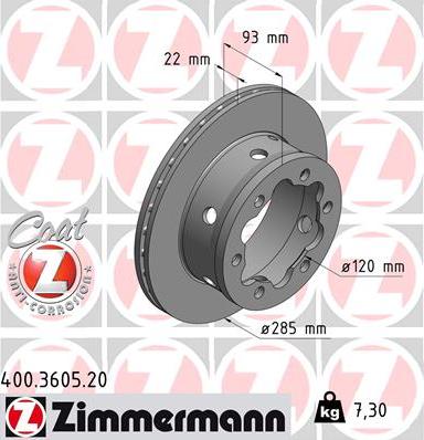 Zimmermann 400.3605.20 - Bremžu diski autodraugiem.lv