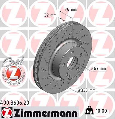Zimmermann 400.3606.20 - Bremžu diski autodraugiem.lv
