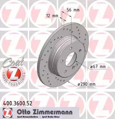 Zimmermann 400.3600.52 - Bremžu diski autodraugiem.lv