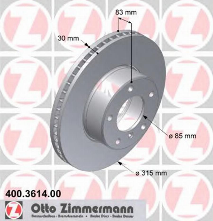 Zimmermann 400.3614.00 - Bremžu diski autodraugiem.lv