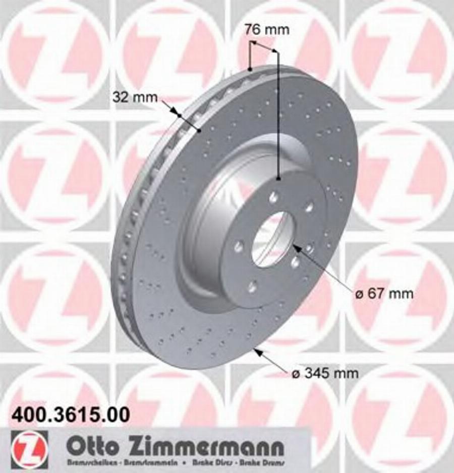 Zimmermann 400.3615.00 - Bremžu diski autodraugiem.lv