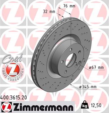 Zimmermann 400.3615.20 - Bremžu diski autodraugiem.lv