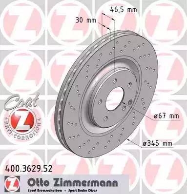 Zimmermann 400.3629.52 - Bremžu diski autodraugiem.lv