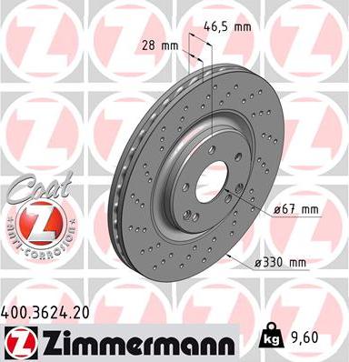Zimmermann 400.3624.20 - Bremžu diski autodraugiem.lv