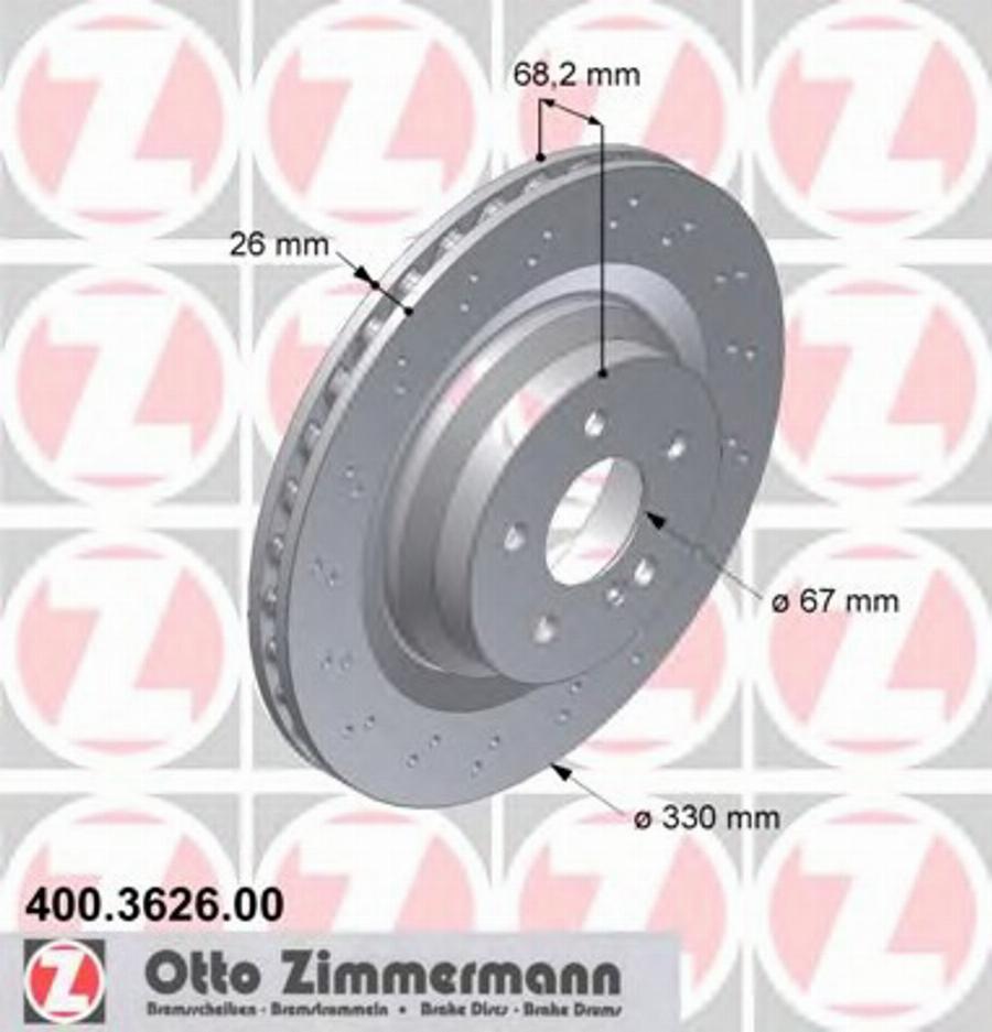 Zimmermann 400.3626.00 - Bremžu diski autodraugiem.lv