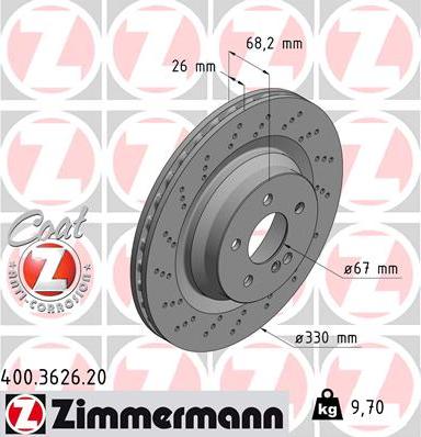 Zimmermann 400.3626.20 - Bremžu diski autodraugiem.lv