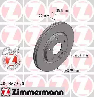 Zimmermann 400.3623.20 - Bremžu diski autodraugiem.lv