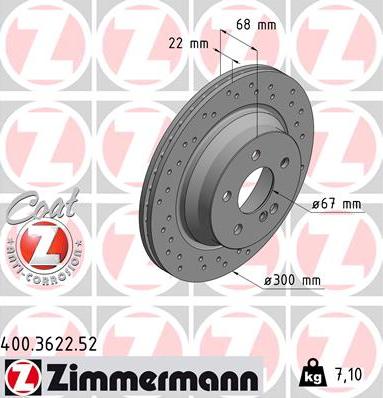 Zimmermann 400.3622.52 - Bremžu diski autodraugiem.lv