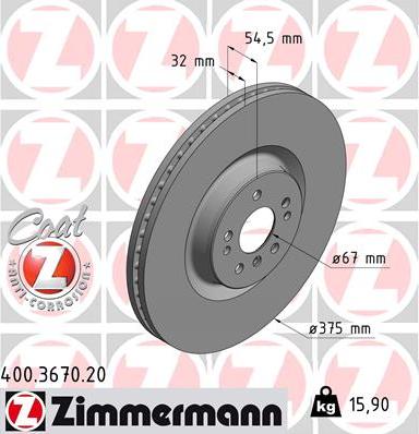 Zimmermann 400.3670.20 - Bremžu diski autodraugiem.lv