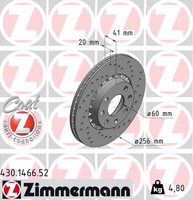 Zimmermann 430.1466.52 - Bremžu diski autodraugiem.lv