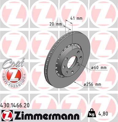 Zimmermann 430.1466.20 - Bremžu diski autodraugiem.lv