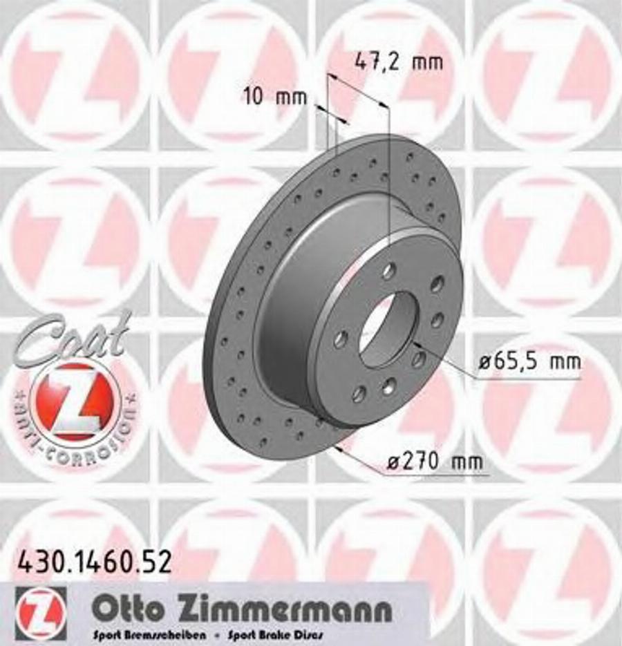 Zimmermann 430.1460.52 - Bremžu diski autodraugiem.lv