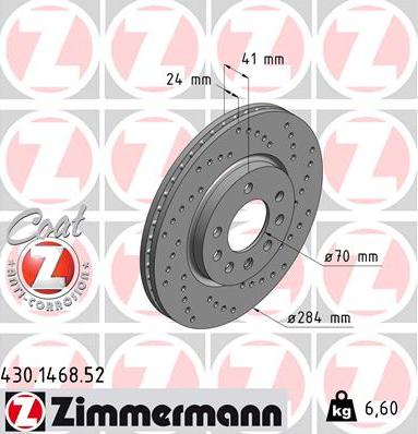 Zimmermann 430.1468.52 - Bremžu diski autodraugiem.lv