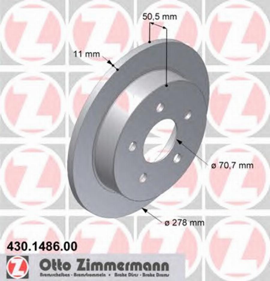 Zimmermann 430.1486.00 - Bremžu diski autodraugiem.lv