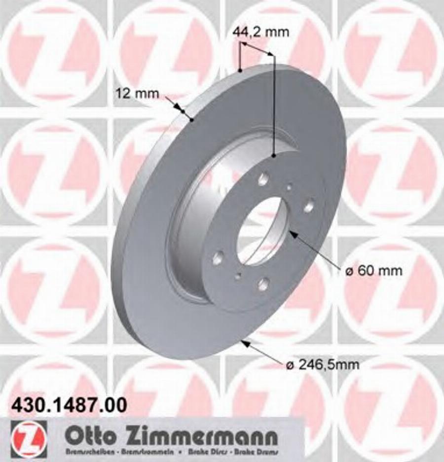 Zimmermann 430.1487.00 - Bremžu diski autodraugiem.lv