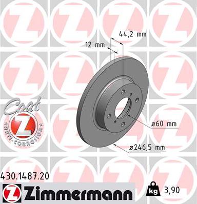 Zimmermann 430.1487.20 - Bremžu diski autodraugiem.lv