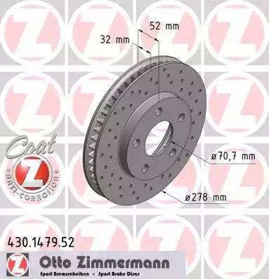 Zimmermann 430.1479.52 - Bremžu diski autodraugiem.lv