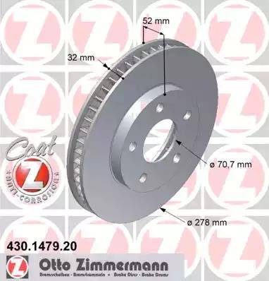 Zimmermann 430.1479.20 - Bremžu diski autodraugiem.lv