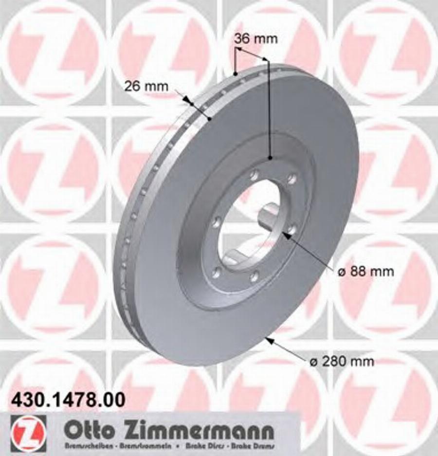 Zimmermann 430 1478 00 - Bremžu diski autodraugiem.lv