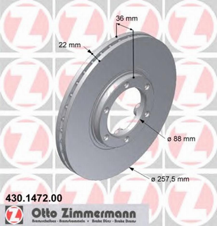 Zimmermann 430.1472.00 - Bremžu diski autodraugiem.lv