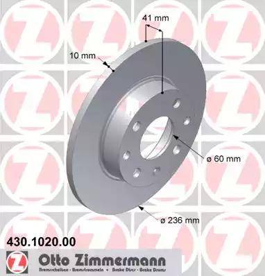 Zimmermann 430.1020.00 - Bremžu diski autodraugiem.lv