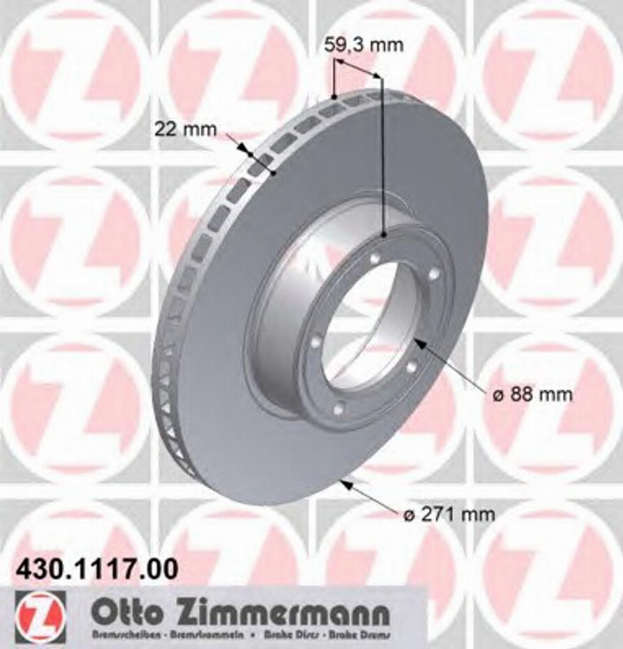 Zimmermann 430.1117.00 - Bremžu diski autodraugiem.lv