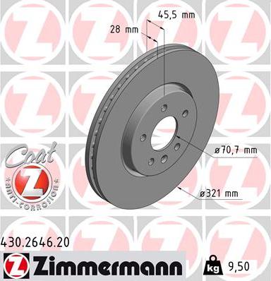 Zimmermann 430.2646.20 - Bremžu diski autodraugiem.lv
