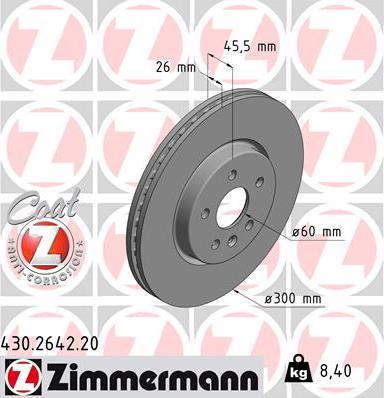 Zimmermann 430.2642.20 - Bremžu diski autodraugiem.lv