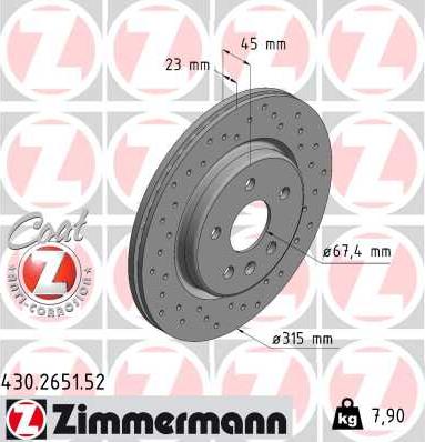Zimmermann 430.2651.52 - Bremžu diski autodraugiem.lv